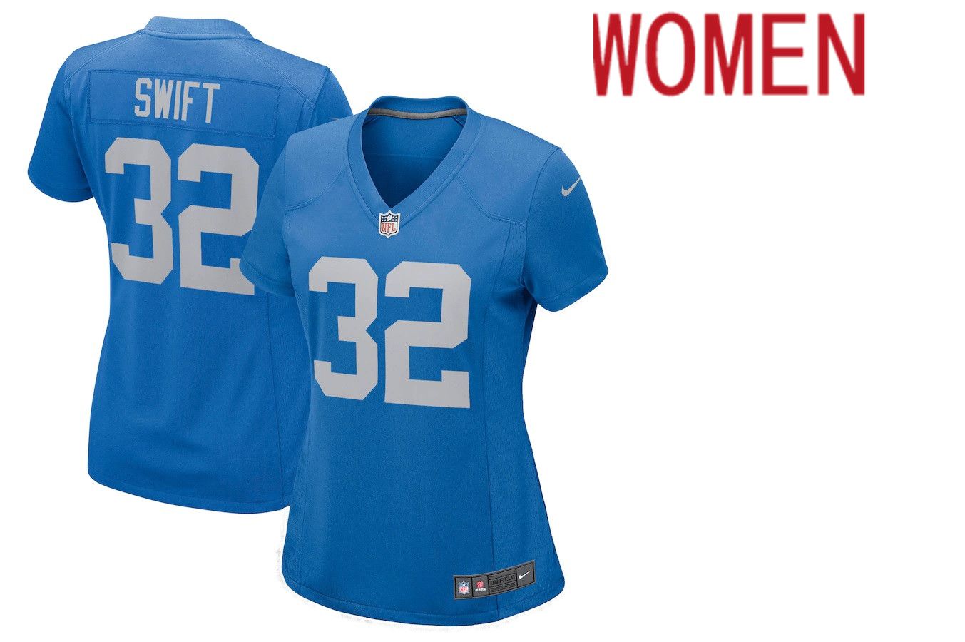 Women Detroit Lions #32 DAndre Swift Nike Blue Game Player NFL Jersey->women nfl jersey->Women Jersey